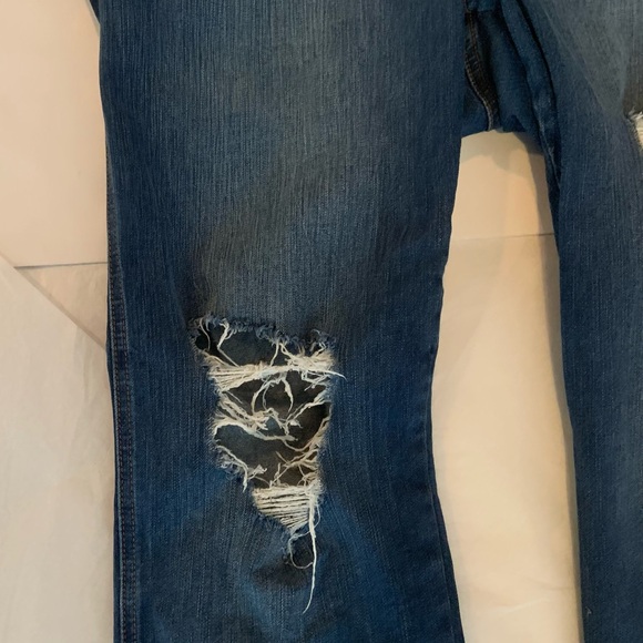 Torrid Blue Denim Distressed Women’s Overalls Size 16 - Picture 4 of 11